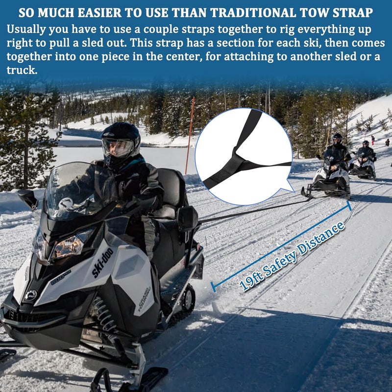 Botepon Snowmobile Tow Strap with Hook, 19ft Tow Rope, Quick Hook Up for Sled, Skidoo, ATV, Emergency Kit Accessory - Image 3